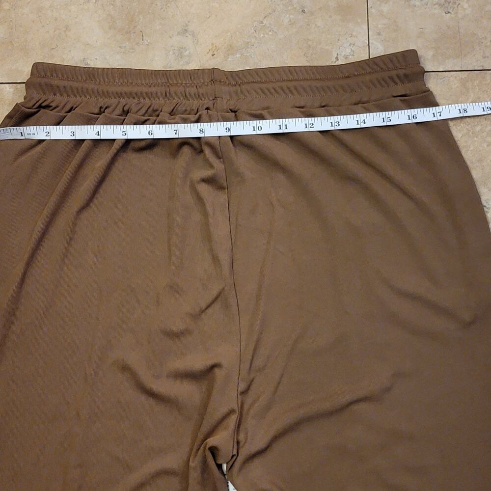 Alo Yoga XL Brown 2pc Long Sleeve Drawstring Pant Knit Lounge Athleisure Set New - Picture 5 of 7
